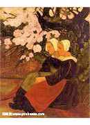 Two Breton Women under a Flowering Apple Tree