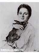 Portrait of K.A. Obninskaya with bunny