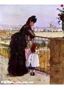 Woman and child on the balcony