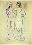 Two nude women