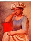 Leaning woman with bonnet