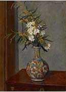 White flowers in a vase decorated