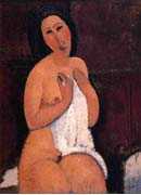 Seated nude with a Shirt