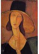 Portrait of Jeanne Hebuterne in a large hat