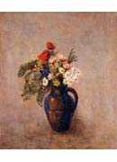 Bouquet of Flowers in a Blue Vase