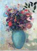 Flowers in a Turquoise Vase