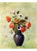 Anemones and Poppies in a Vase