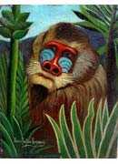 Mandrill in the Jungle