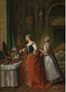 ׷ʾŮʿ - A Lady Showing a Bracelet Miniature to Her Suitor