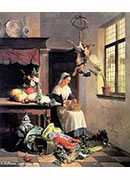 a maid in the kitchen