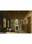 A Palace Interior With Cavaliers Cavoting With Nuns