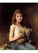 girl with spring flowers