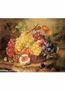 :Ӱϵѣ - a still life with grapes, peaches and a butterfly on a mossy bank