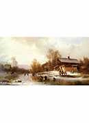 skaters and washerwomen in a frozen landscape