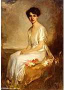 ȹŮӻ - portrait of an elegant young woman in a white dress