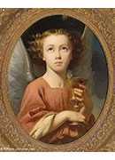 an angel holding a chalice