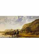  - river landscape with riders