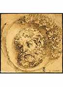 ũͷ - head of a faun in a concave (roundel)