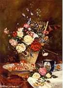 :õ壬ӣ - still life with roses, cherries and grapes