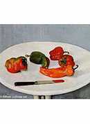 :ϵĺ - still life with red peppers on a white lacquered table