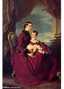 the empress eugenie holding louis napoleon, the prince imperial on her knees