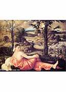 reclining woman in a landscape