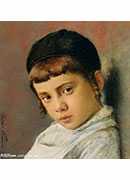 к•صФ - portrait of a young boy wit peyot