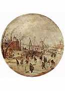 winter landscape with skaters