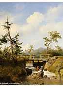 hendria forest view with figures by a stream