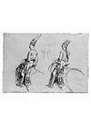 two equestrian figures, possibly a study for