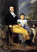 һλʿŮԹ - portrait of a prominent gentleman with his daughter and hunting dog