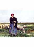 a shepherdess with her flock