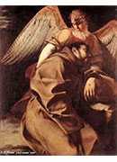 st francis supported by an angel