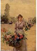 a flower seller near the arc de triomphe