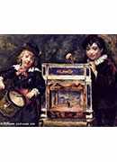 ǵľżС糡 - portrait of the artists two sons with their puppet theatre