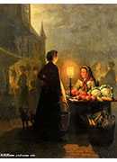 market stall by moonlight