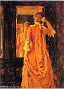 young woman before a mirror