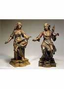 oriental women a pair of bronzes