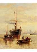 a harbor scene with a view of venice