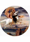 perseus on pegasus hastening to the rescue of andromeda