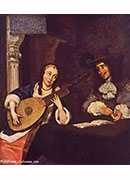 woman playing the lute