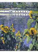 sunflowers on the banks of the seine