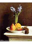 :ˮ - still life, hyacinths and fruit