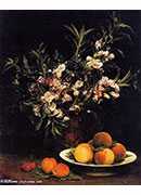 :ɻ - still life balsimines, peaches and apricots