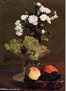 :ջ - still life chrysanthemums and grapes