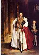 charles stewart, sixth marquess of londonderry, carrying the great sword of state at the coronat