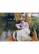 femme en barque(alternative titles lady boat lady in a boat by the river)