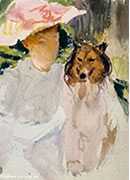 woman with collie