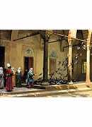 ͥԺιӵ - harem women feeding pigeons in a courtyard