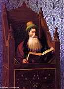 · - mufti reading in his prayer stool